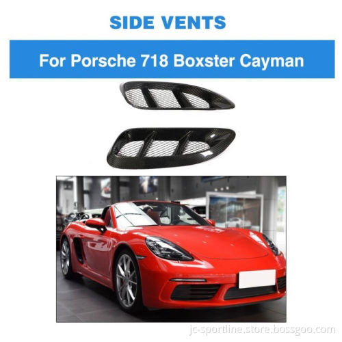 Carbon Fiber Side Bumper Vents for Porsche 718 Boxster/Cayman 2016-2018
